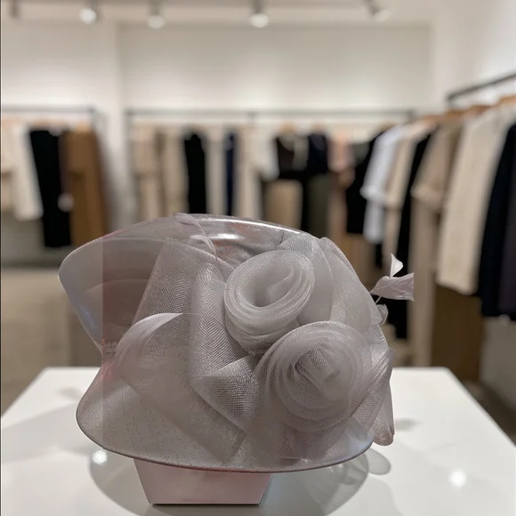 Women's Silver Hat with Floral Design
